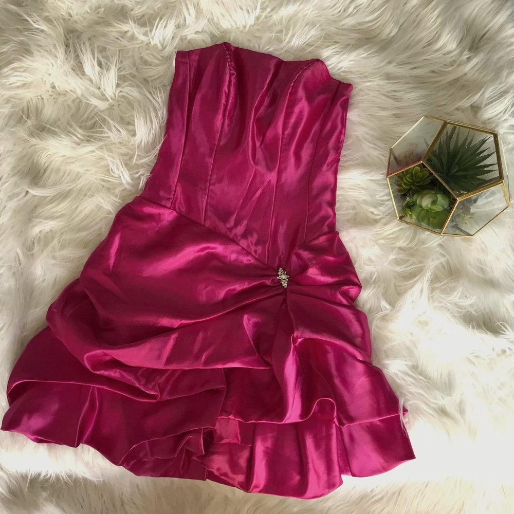 Hot pink short cocktail dress